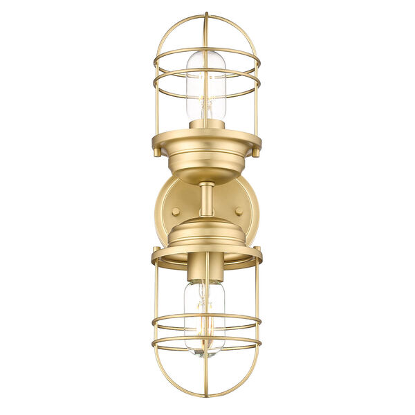 Seaport Brushed Champagne Bronze Two-Light Wall Sconce, image 5